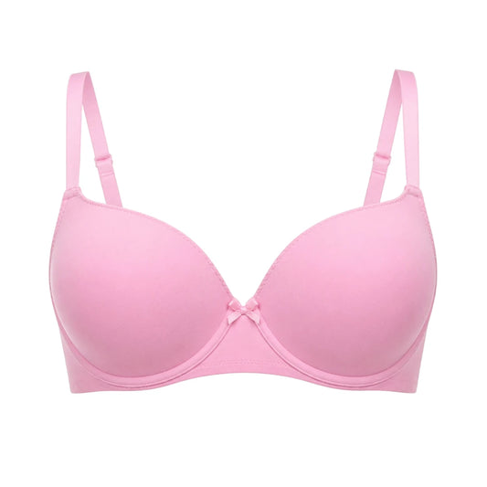 Ponco Pink Seamless Lightly Padded T-Shirt Bra with Underwire, Sizes 32B-38B
