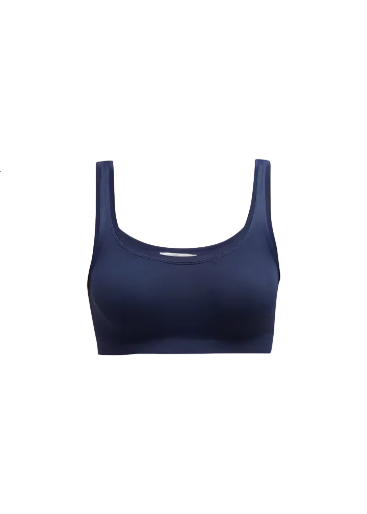 Ponco Navy Blue Wide-Strap Sports Bra with Underwire, Sizes 32B-38B