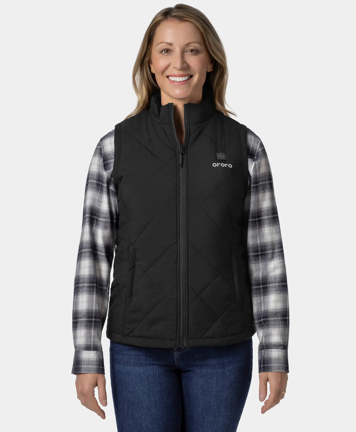 Women's Heated Quilted Vest - Black
