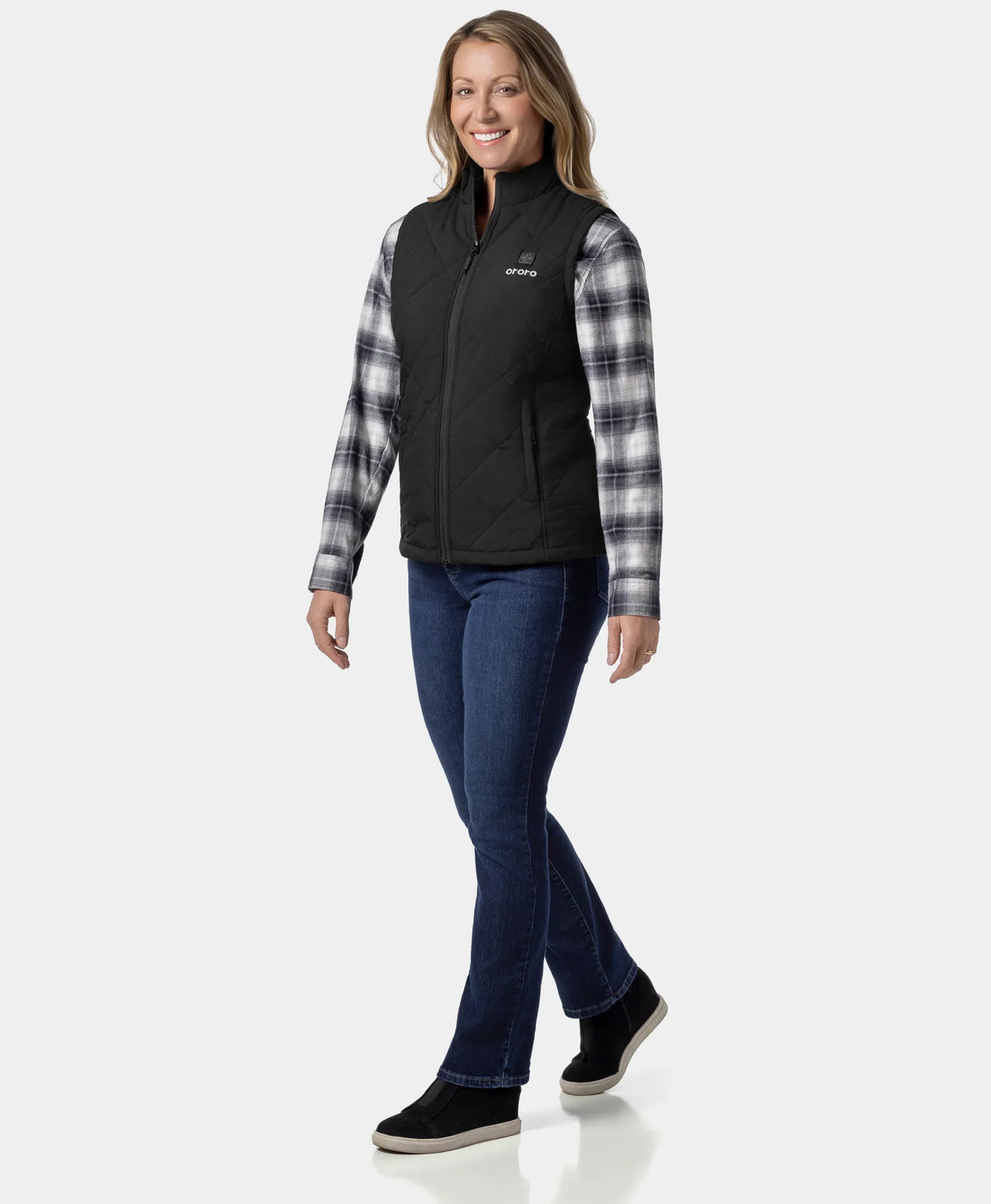 Women's Heated Quilted Vest - Black