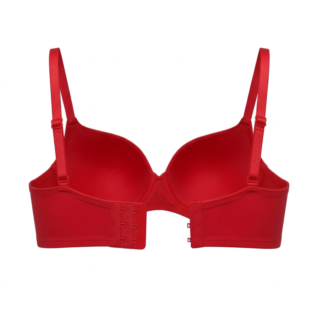 Ponco Red Wide-Strap Sports Bra with Underwire, Sizes 32B-38B