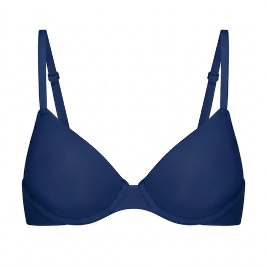 Ponco Navy Blue Wide-Strap Sports Bra with Underwire, Sizes 32B-38B