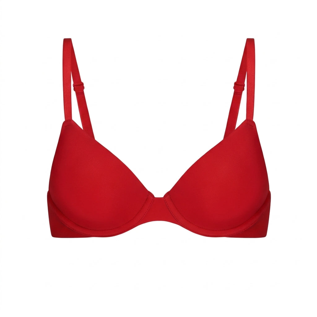 Ponco Red Wide-Strap Sports Bra with Underwire, Sizes 32B-38B