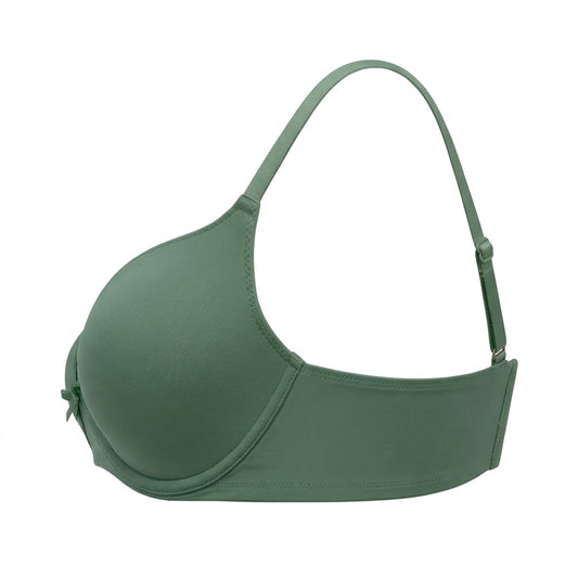 Ponco Sage Green Seamless Lightly Padded T-Shirt Bra with Underwire, Sizes 32B-38B