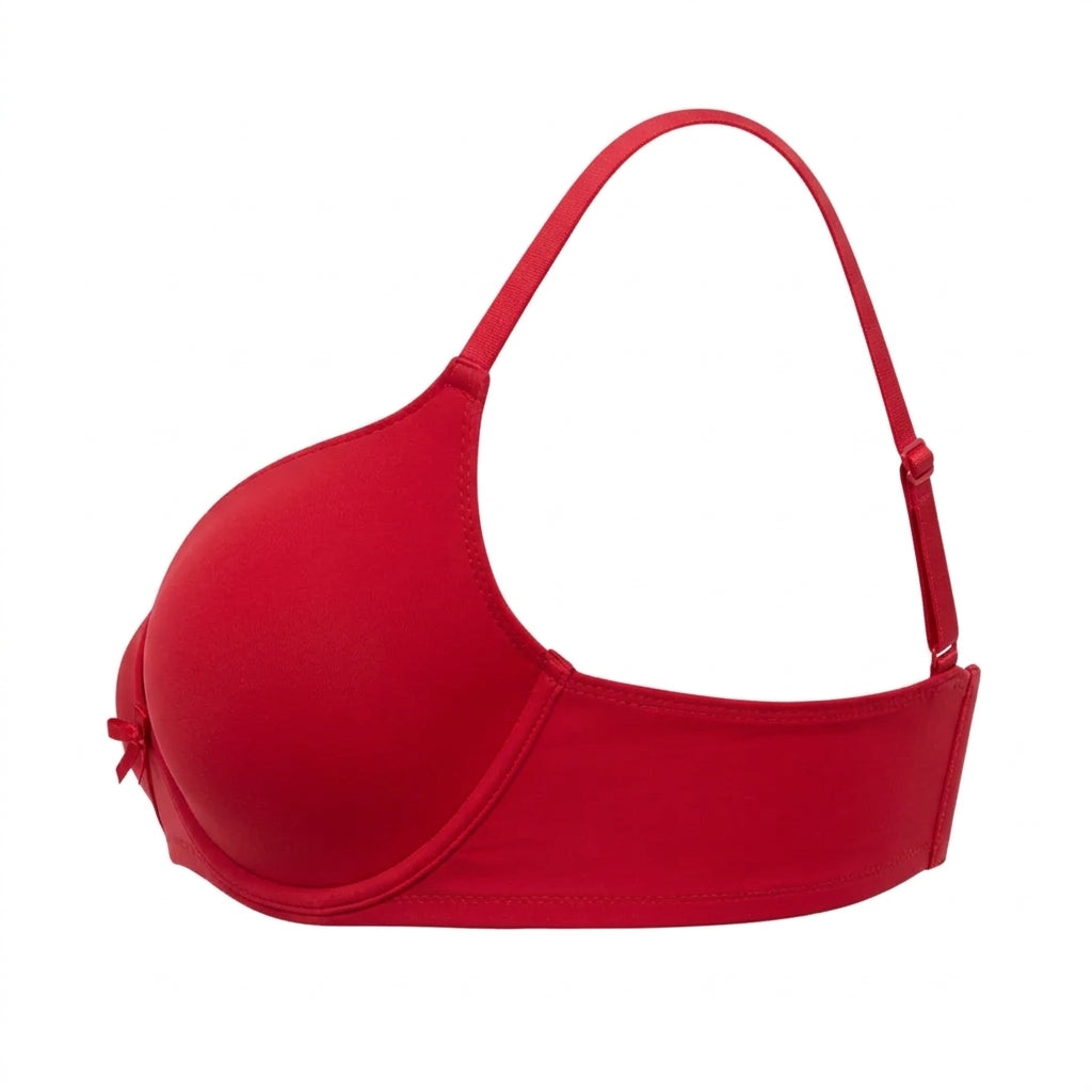 Ponco Red Wide-Strap Sports Bra with Underwire, Sizes 32B-38B