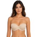 Ponco Beige Strapless Padded Bra with Underwire, Sizes 32B-38B
