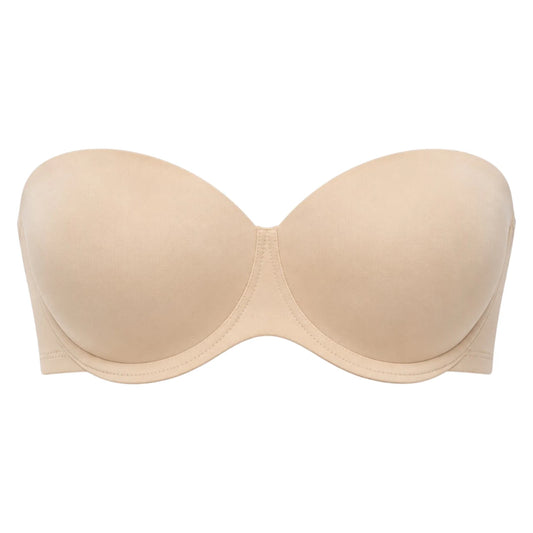 Ponco Beige Strapless Padded Bra with Underwire, Sizes 32B-38B
