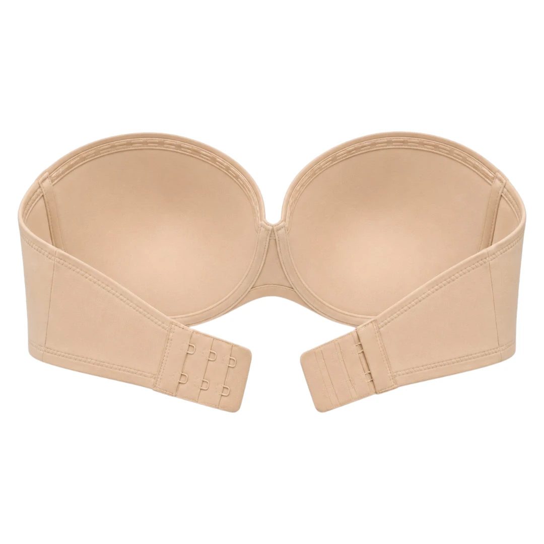 Ponco Beige Strapless Padded Bra with Underwire, Sizes 32B-38B