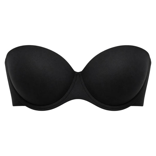 Ponco Black Strapless Padded Bra with Underwire, Sizes 32B-38B