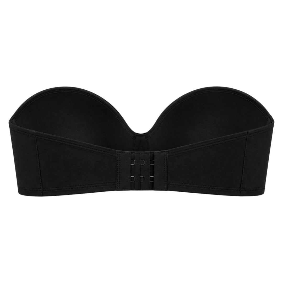 Ponco Black Strapless Padded Bra with Underwire, Sizes 32B-38B