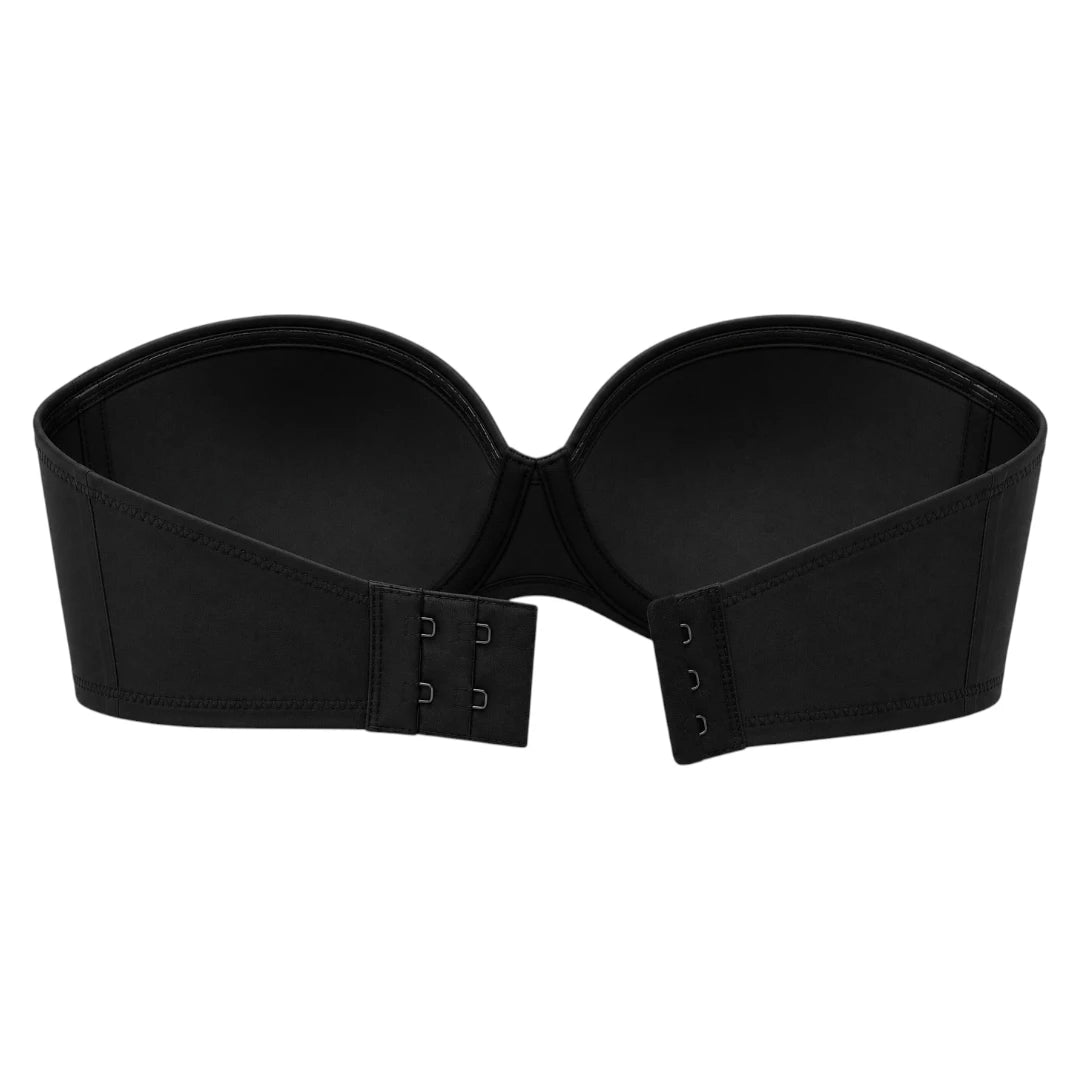 Ponco Black Strapless Padded Bra with Underwire, Sizes 32B-38B