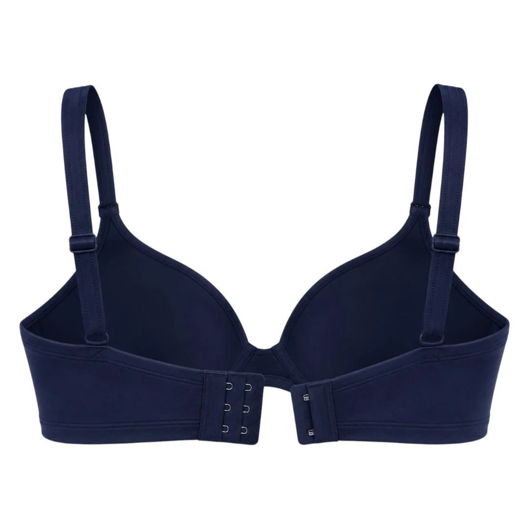 Ponco Navy Blue Plunge Padded Bra with Underwire, Sizes 32B-38B