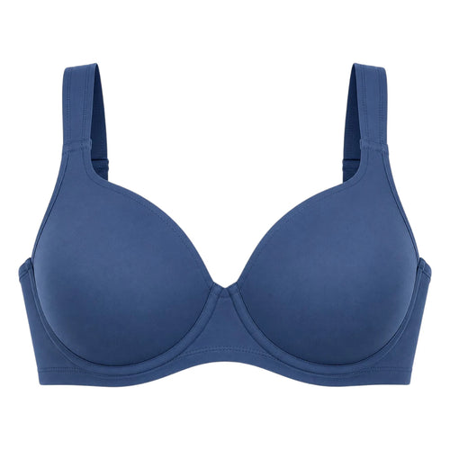 Ponco Navy Blue Wide-Strap Sports Bra with Underwire, Sizes 32B-38B