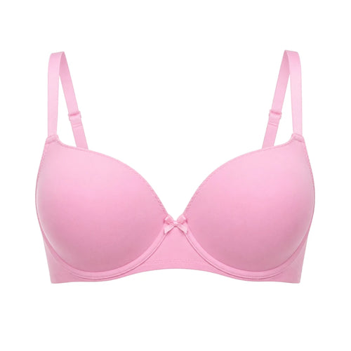 Ponco Pink Seamless Lightly Padded T-Shirt Bra with Underwire, Sizes 32B-38B
