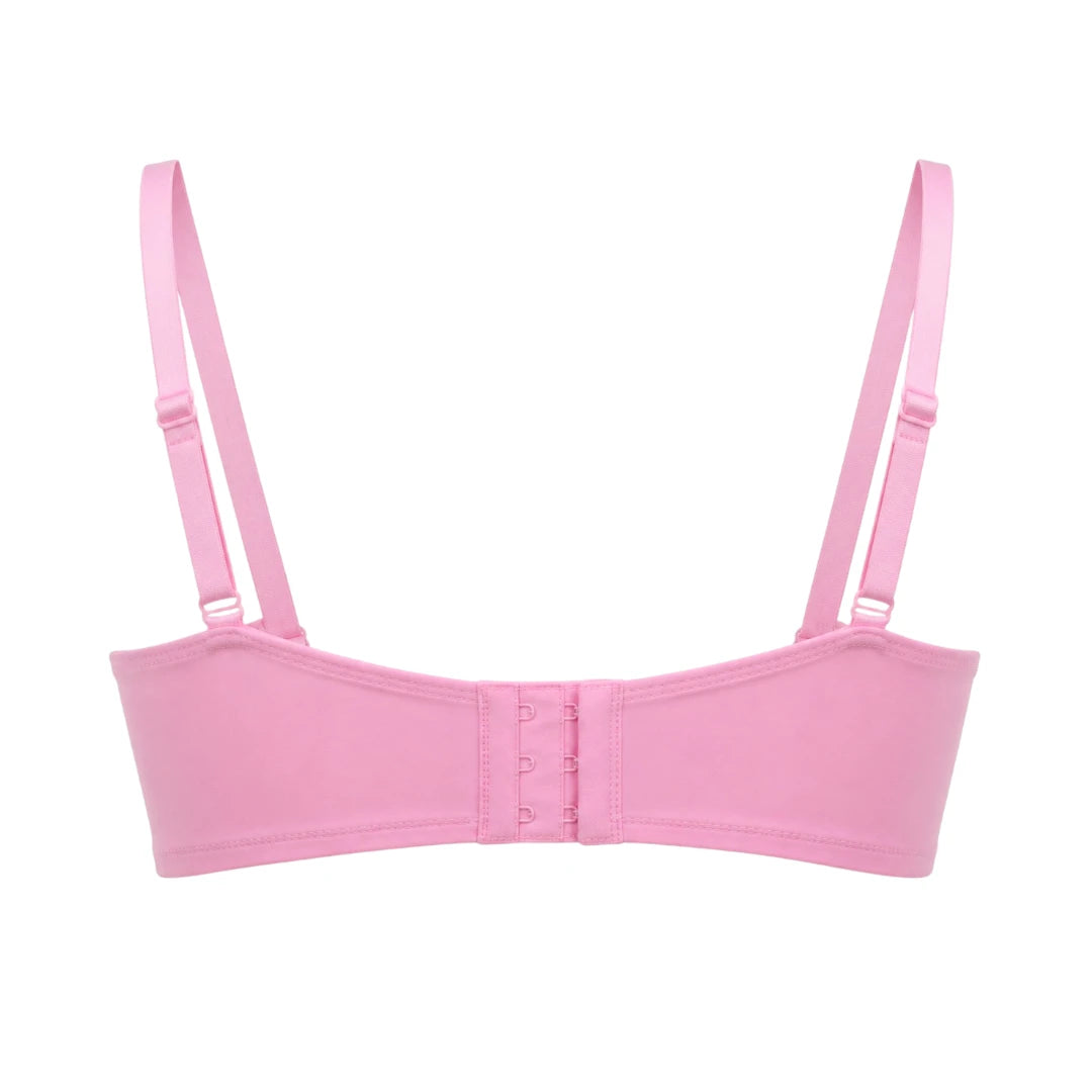 Ponco Pink Seamless Lightly Padded T-Shirt Bra with Underwire, Sizes 32B-38B