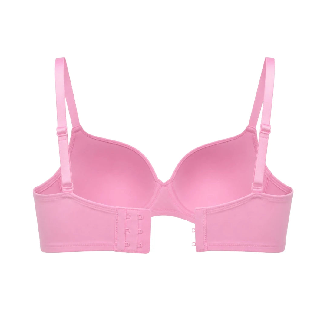 Ponco Pink Seamless Lightly Padded T-Shirt Bra with Underwire, Sizes 32B-38B