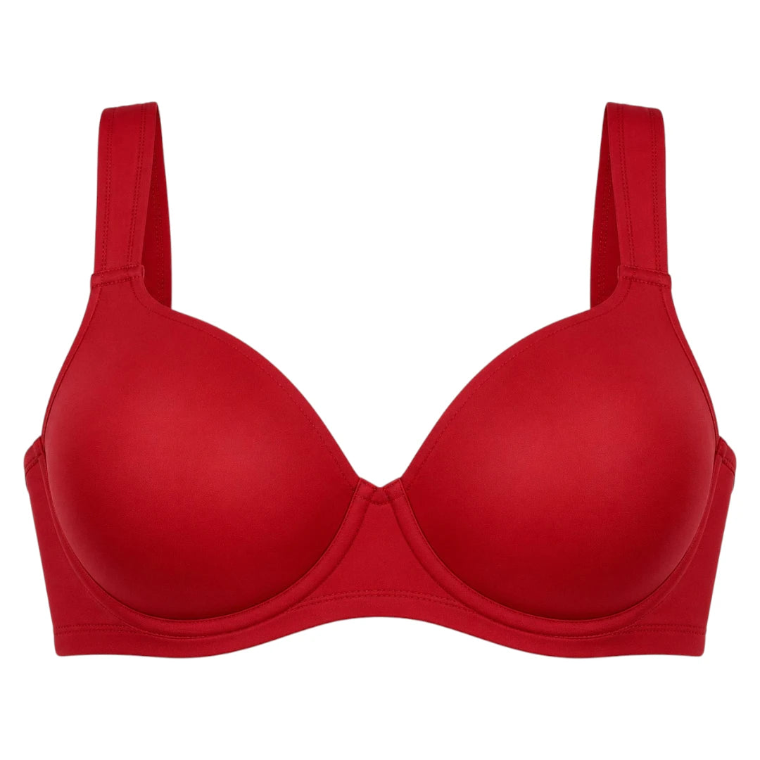 Ponco Red Wide-Strap Sports Bra with Underwire, Sizes 32B-38B