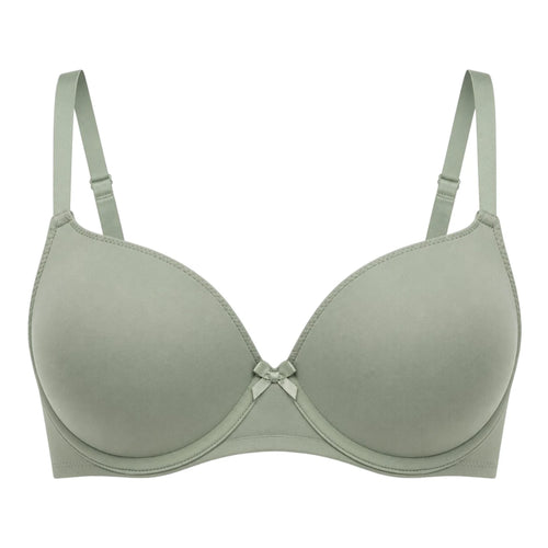 Ponco Sage Green Seamless Lightly Padded T-Shirt Bra with Underwire, Sizes 32B-38B