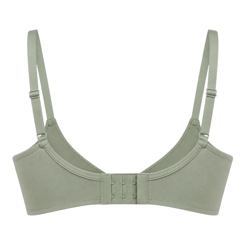 Ponco Sage Green Seamless Lightly Padded T-Shirt Bra with Underwire, Sizes 32B-38B
