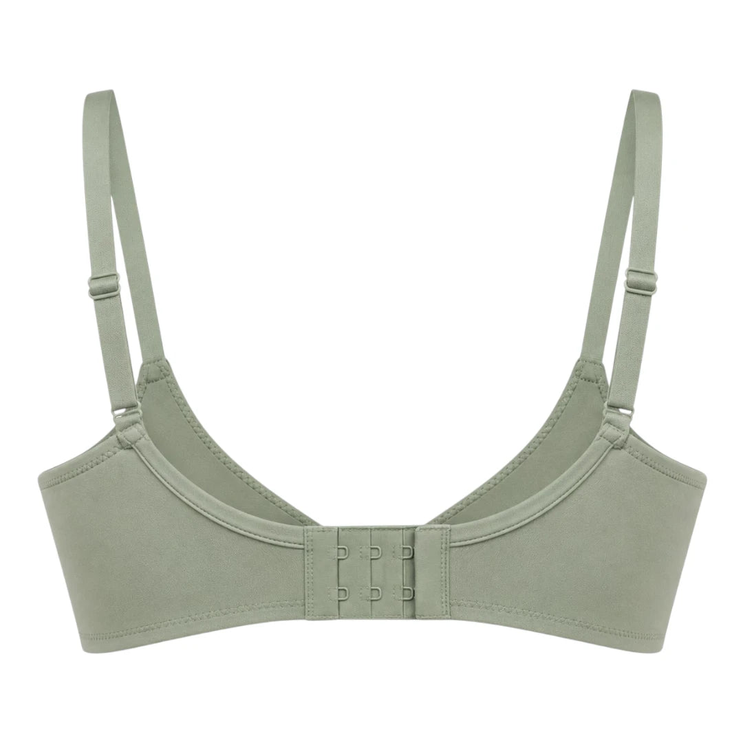 Ponco Sage Green Seamless Lightly Padded T-Shirt Bra with Underwire, Sizes 32B-38B