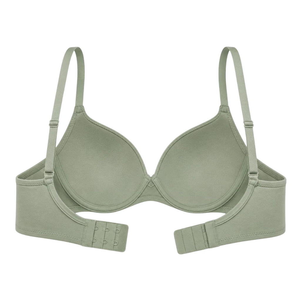 Ponco Sage Green Seamless Lightly Padded T-Shirt Bra with Underwire, Sizes 32B-38B