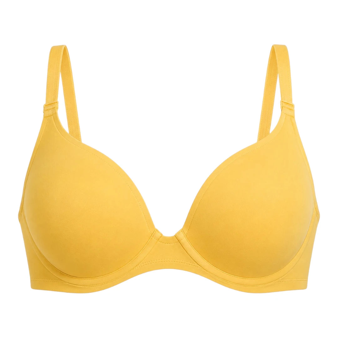 Ponco Yellow Plunge Padded Bra with Underwire, Sizes 32B-38B