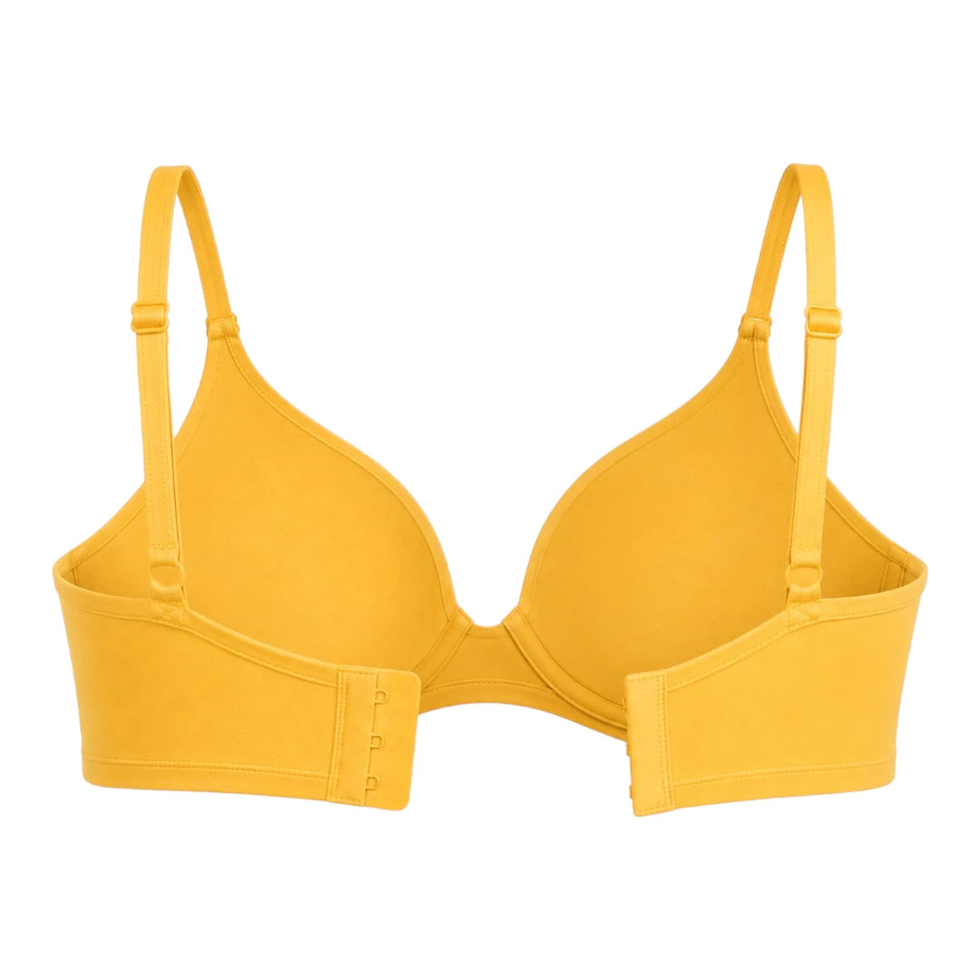 Ponco Yellow Plunge Padded Bra with Underwire, Sizes 32B-38B